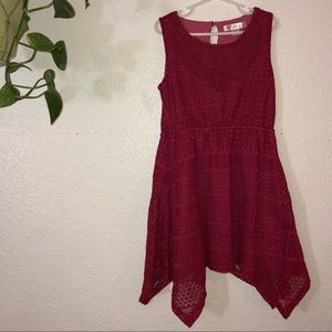🌹Red Spring Lace Eyelet Girls Dress